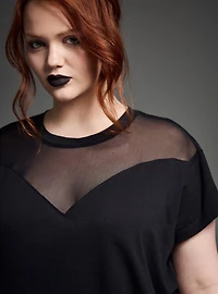 Nightfall Oversized Mesh Detail Tee