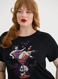 Retro Chic Fitted Ringer Crop Tee