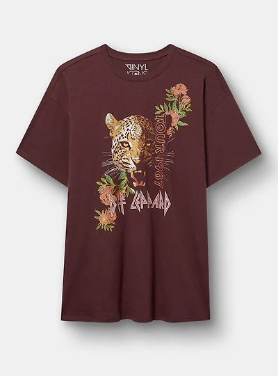 Def Leppard Oversized Cotton Jersey Tunic Tee