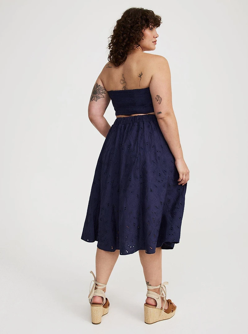 Embroidered Corset Top And Skirt Set