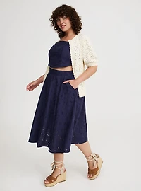 Embroidered Corset Top And Skirt Set