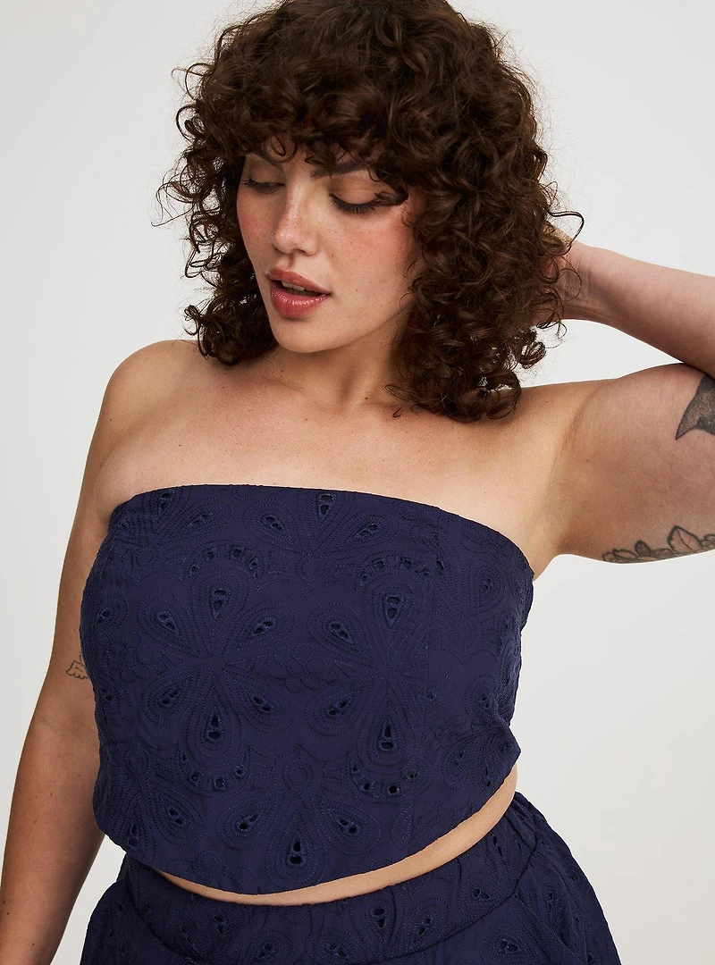 Embroidered Corset Top And Skirt Set
