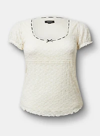 Stretch Lace Scoop-Neck Top