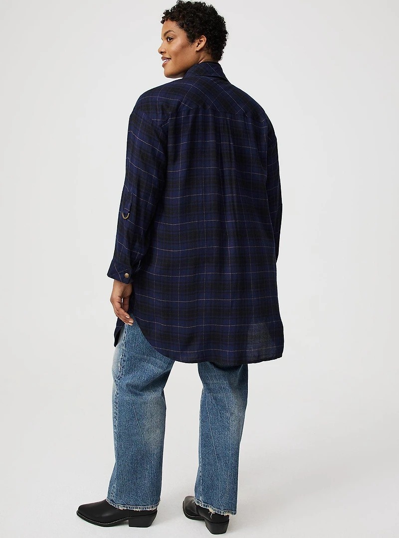 Oversized Flannel Kimono Shirt