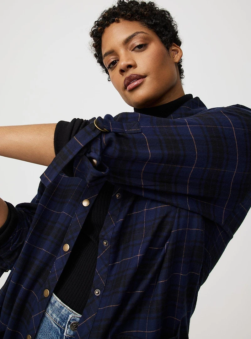 Oversized Flannel Kimono Shirt