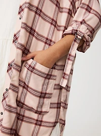 Oversized Flannel Kimono Shirt