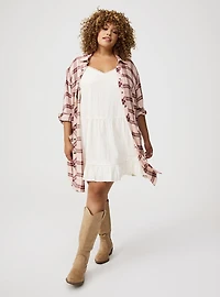 Oversized Flannel Kimono Shirt