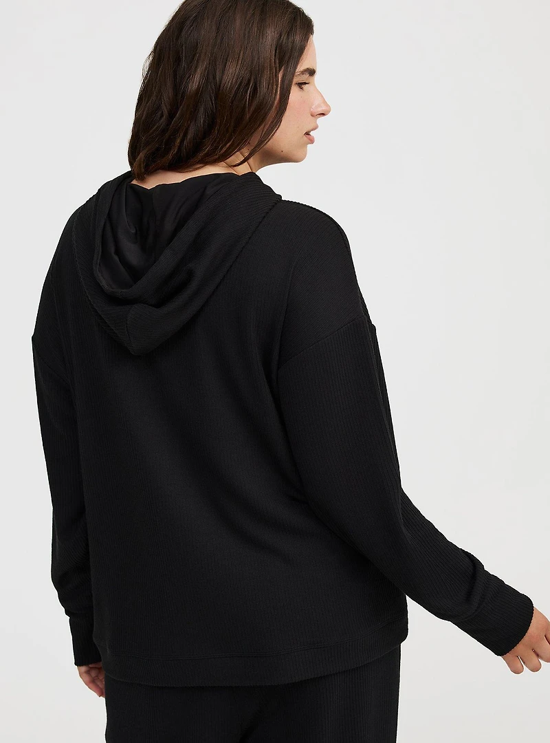 Textured Rib Lounge Hoodie