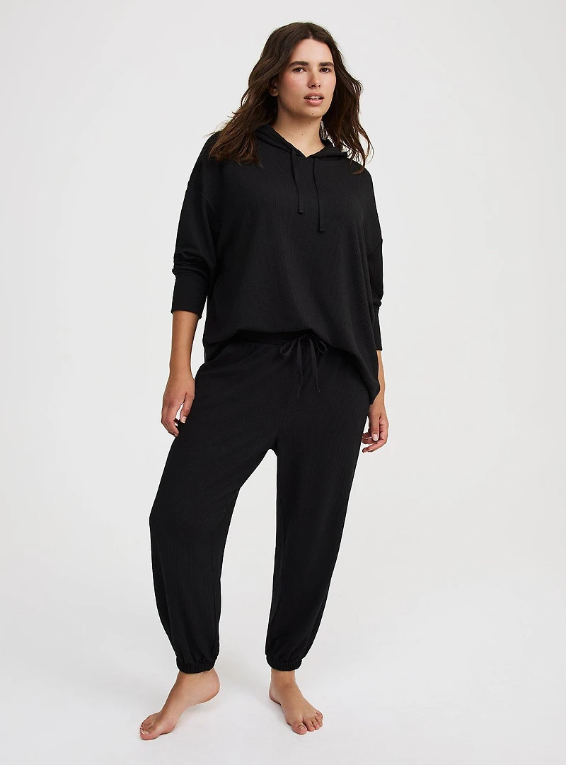 Textured Rib Lounge Hoodie