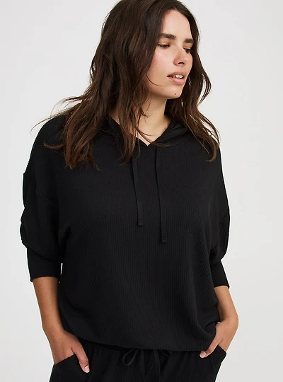 Textured Rib Lounge Hoodie