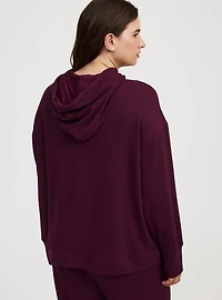 Textured Rib Cropped Lounge Hoodie