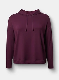 Textured Rib Cropped Lounge Hoodie