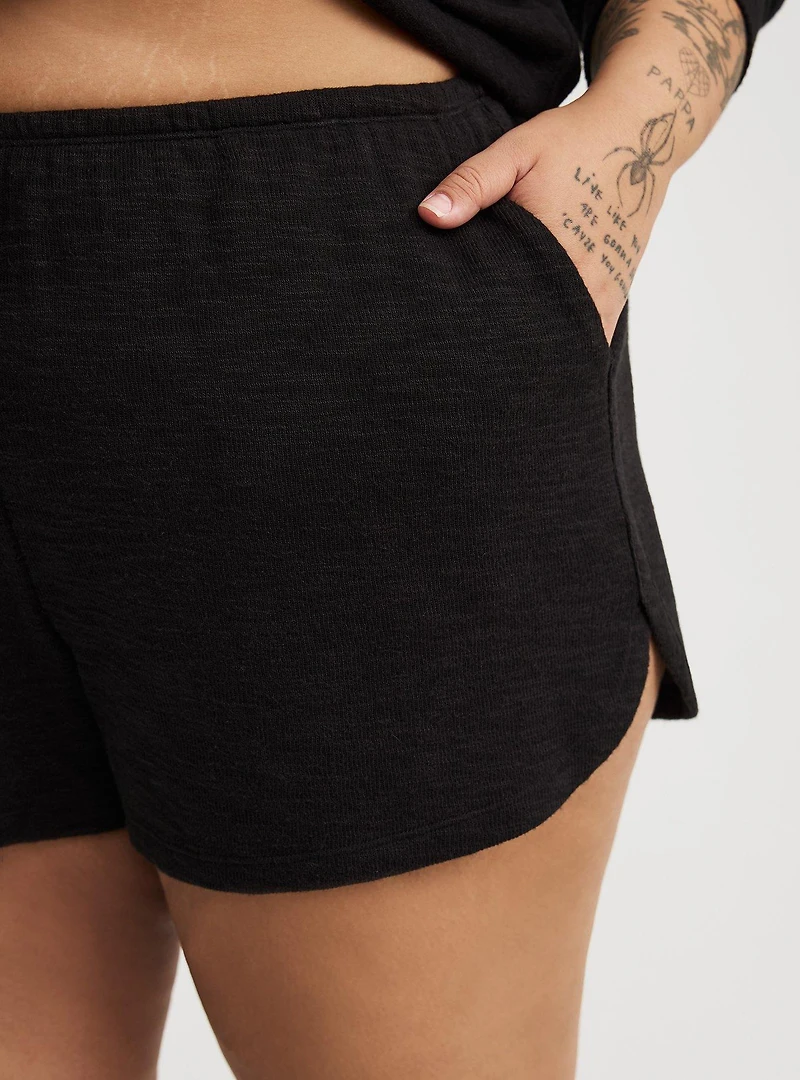 Cotton Jersey Waffle Lounge Short