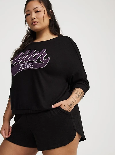 Cotton Jersey Waffle Lounge Short