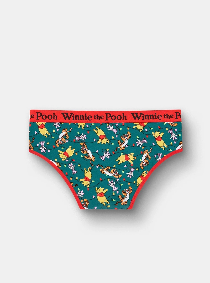 Winnie the Pooh Christmas Mid-Rise Cotton Hipster Panty