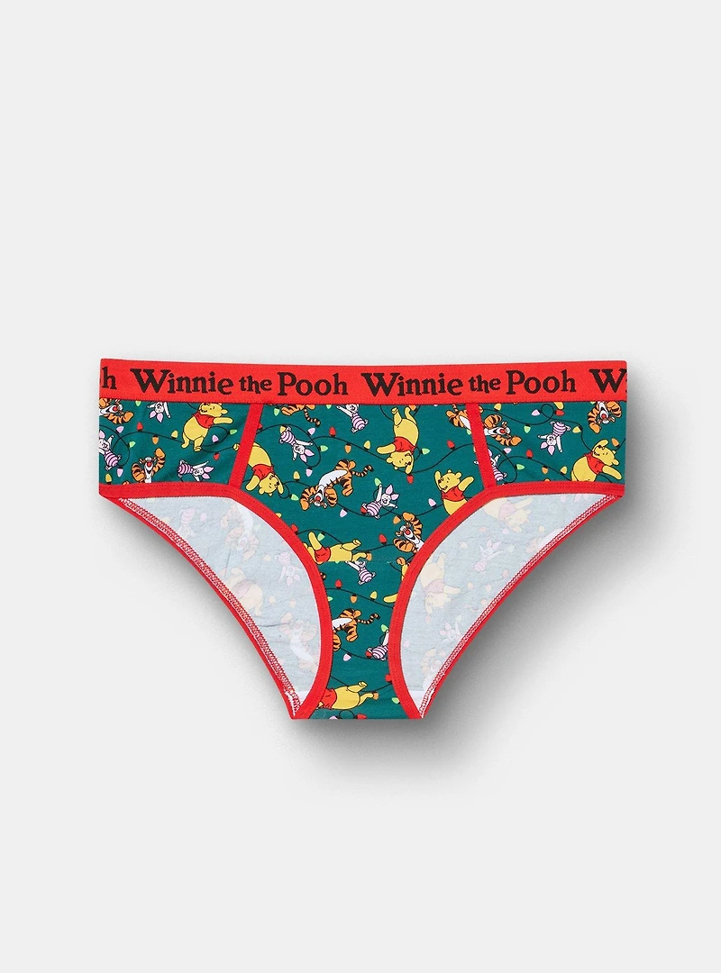 Winnie the Pooh Christmas Mid-Rise Cotton Hipster Panty