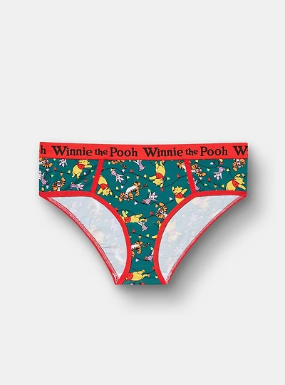 Winnie the Pooh Christmas Mid-Rise Cotton Hipster Panty