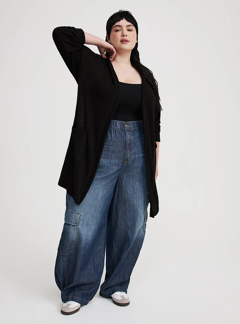 Cinch-Waist Anorak Cardigan