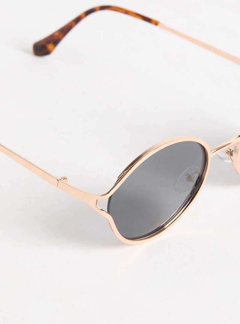 Oval Smoke Lens Sunglasses