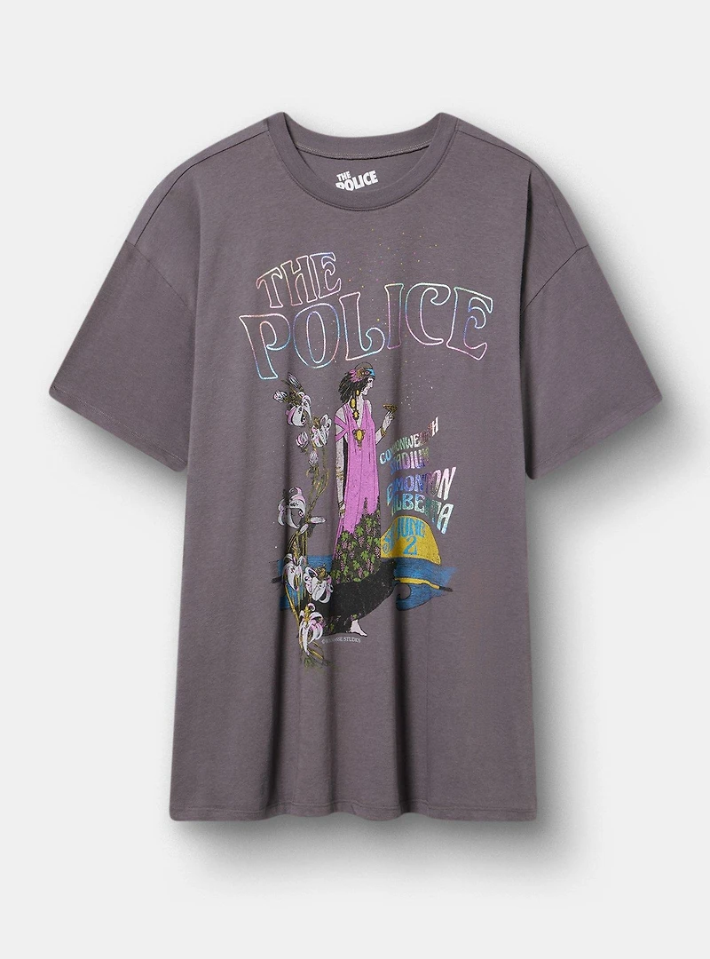 The Police Oversized Cotton Crew Tunic Tee