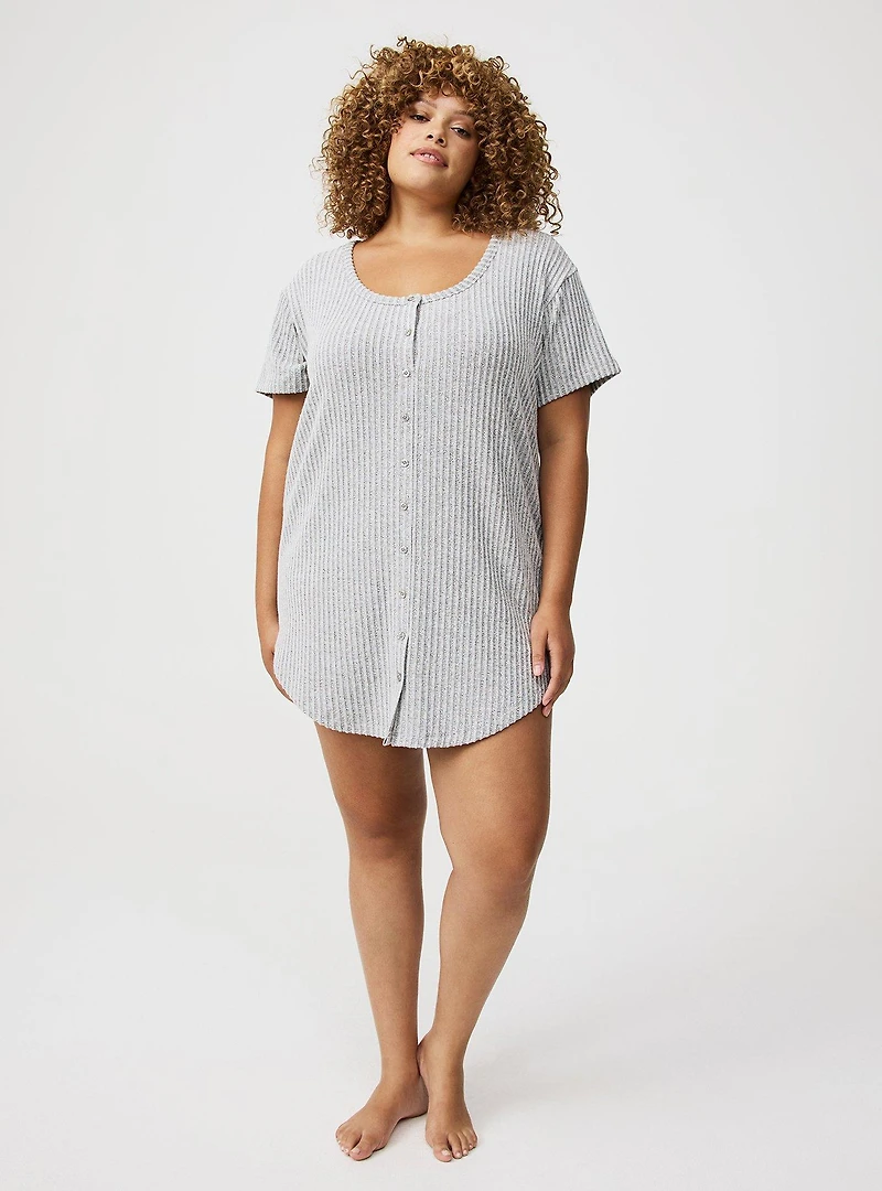 Super Soft Plush Rib Lounge Tunic