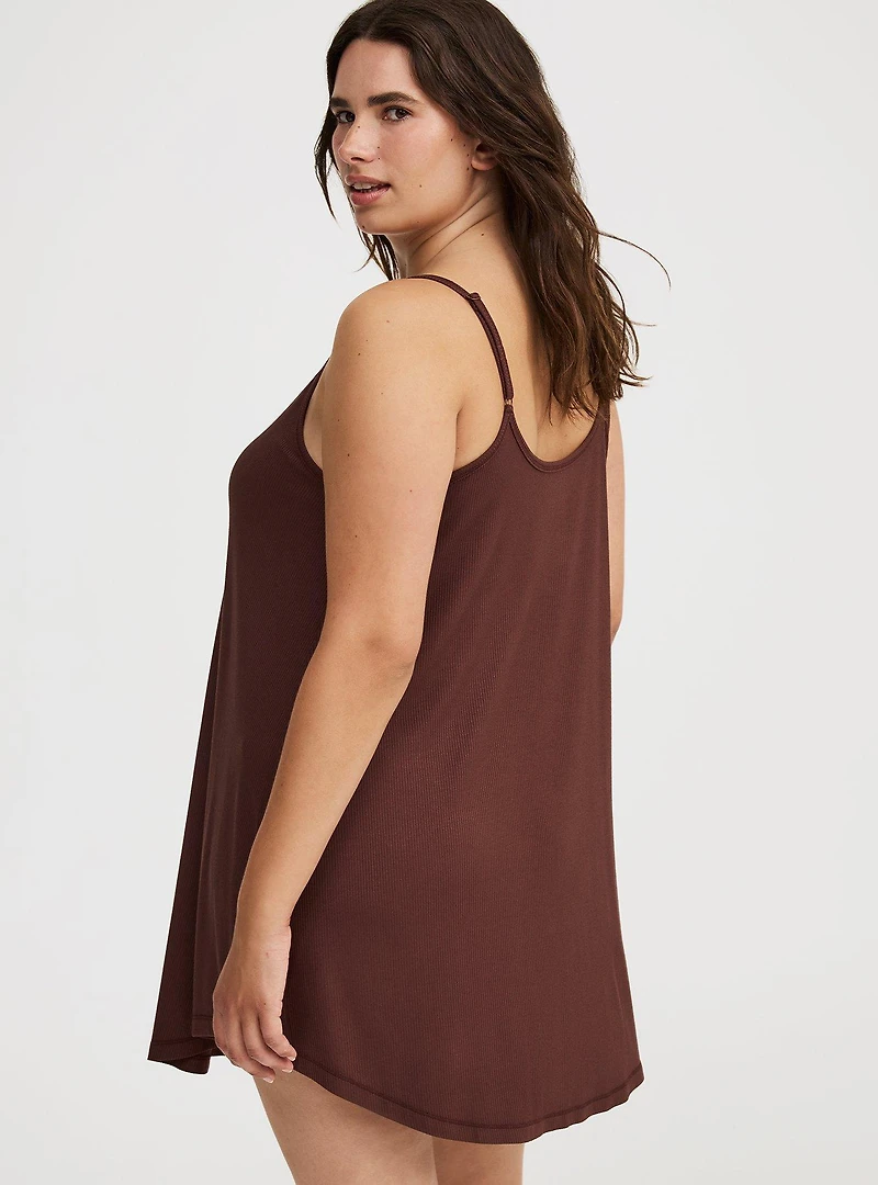 Super Soft Rib Cami Sleep Mini Gown