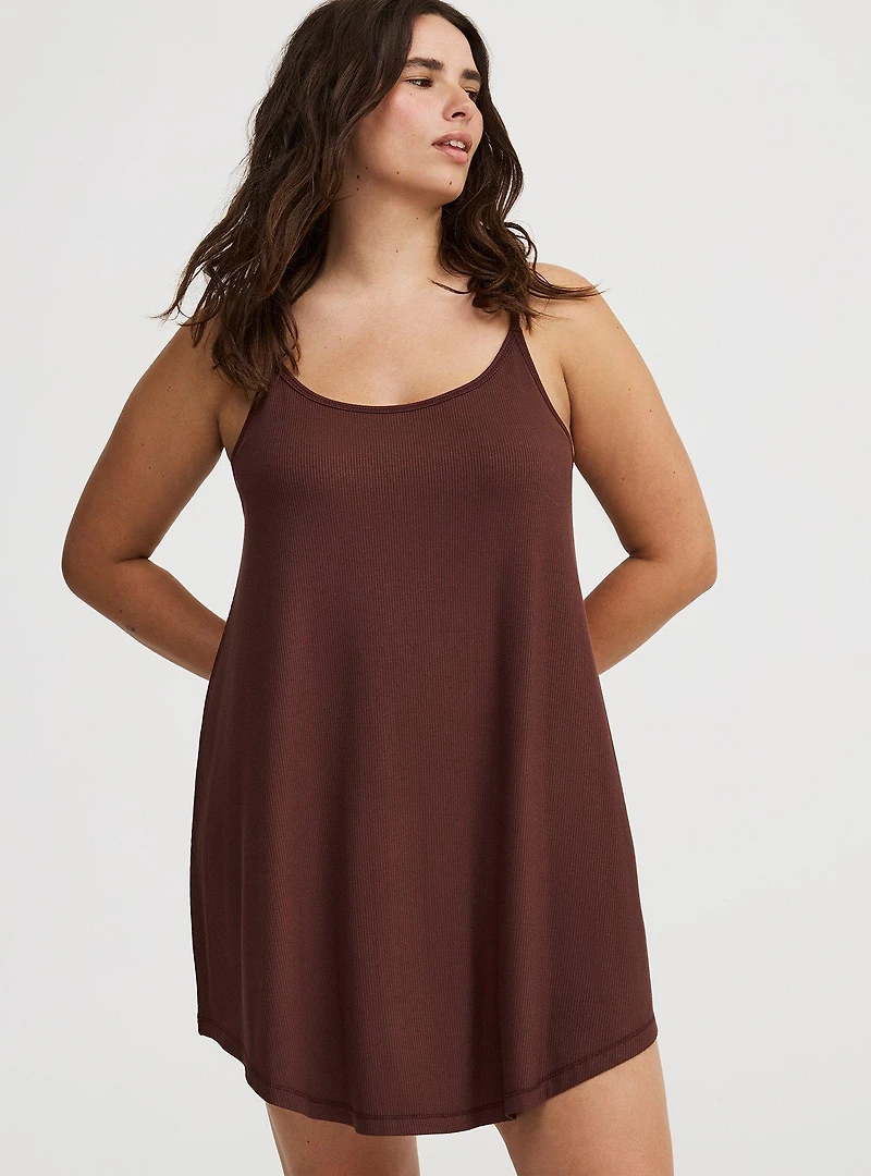 Super Soft Rib Cami Sleep Mini Gown