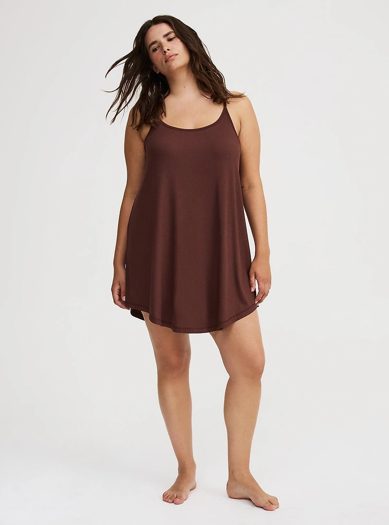 Super Soft Rib Cami Sleep Mini Gown