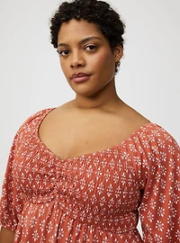 Mini Peasant-Sleeve Dress