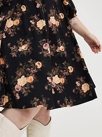 Mini Peasant-Sleeve Dress