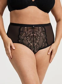 Lace High-Rise Cheeky Jeweled Panty