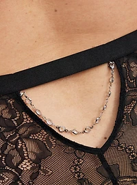 Lace High-Rise Cheeky Jeweled Panty