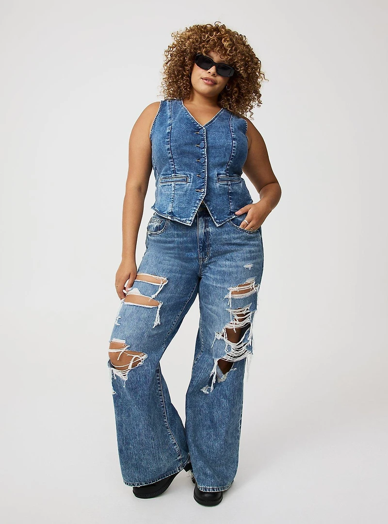 Vintage Stretch Denim Vest