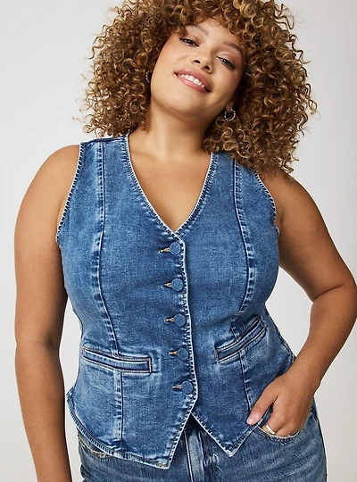 Vintage Stretch Denim Vest
