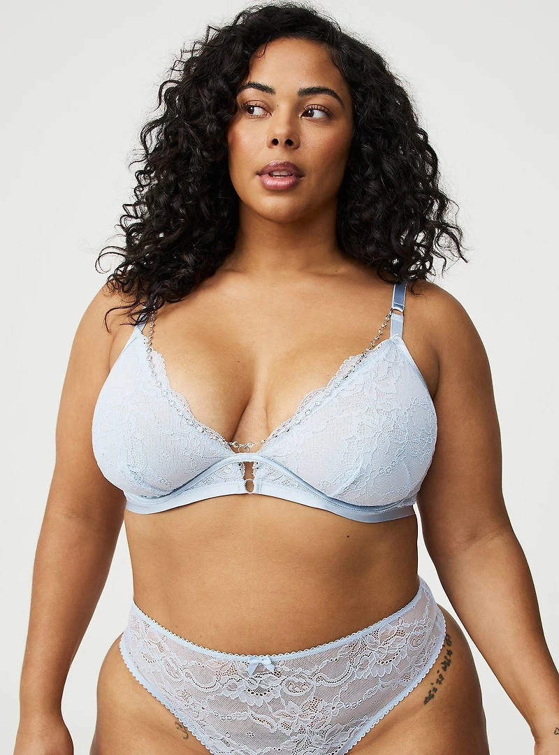 Jewelry Strappy Underwire Lace Bra