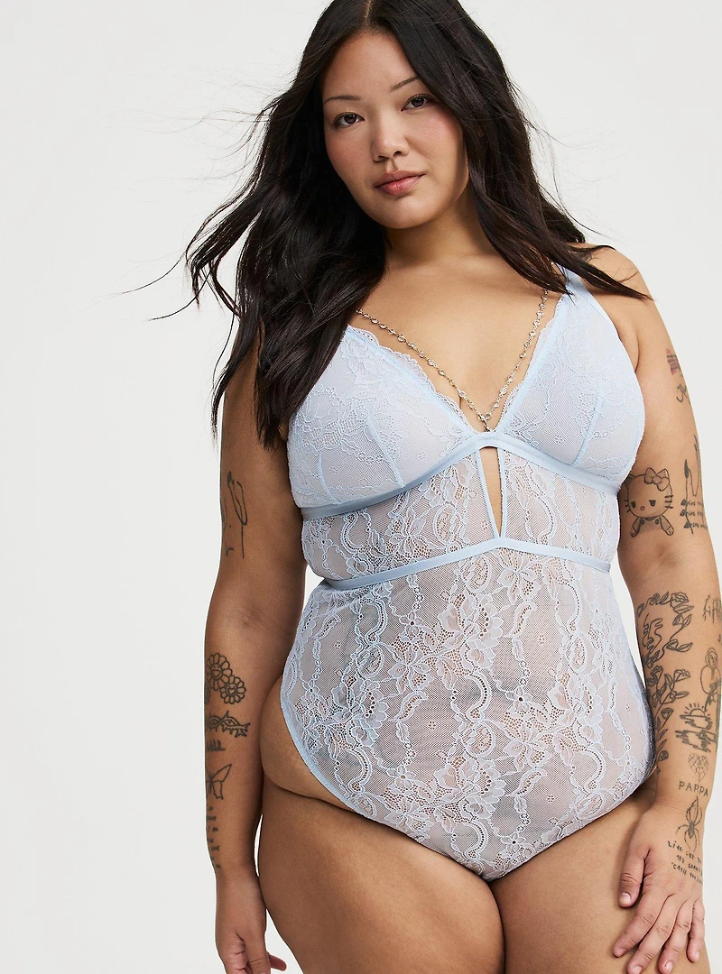 Jewelry Strappy Lace Bodysuit