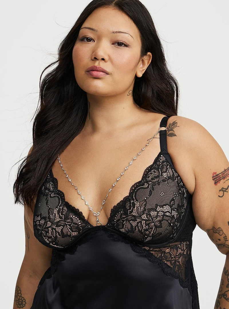 Jewelry Strappy Plunge Maxi Dress