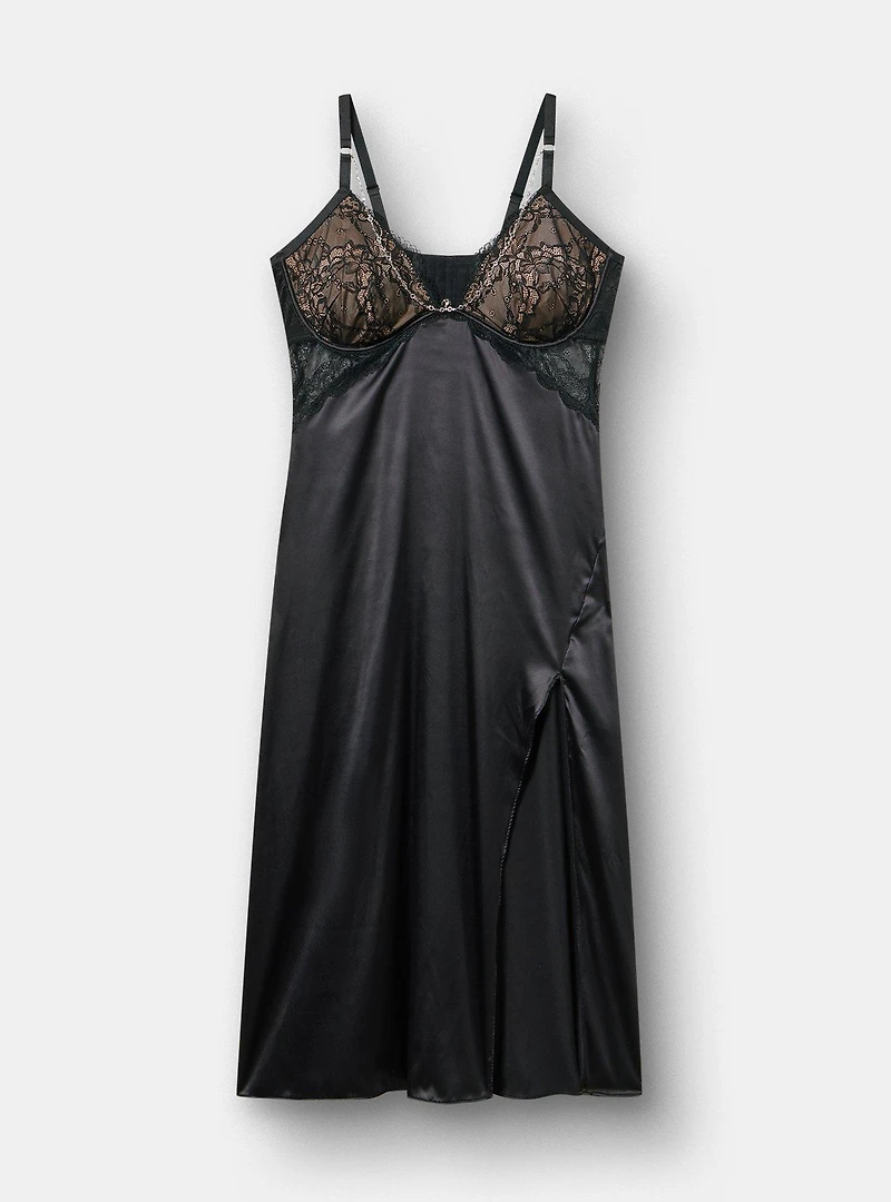 Jewelry Strappy Plunge Maxi Dress