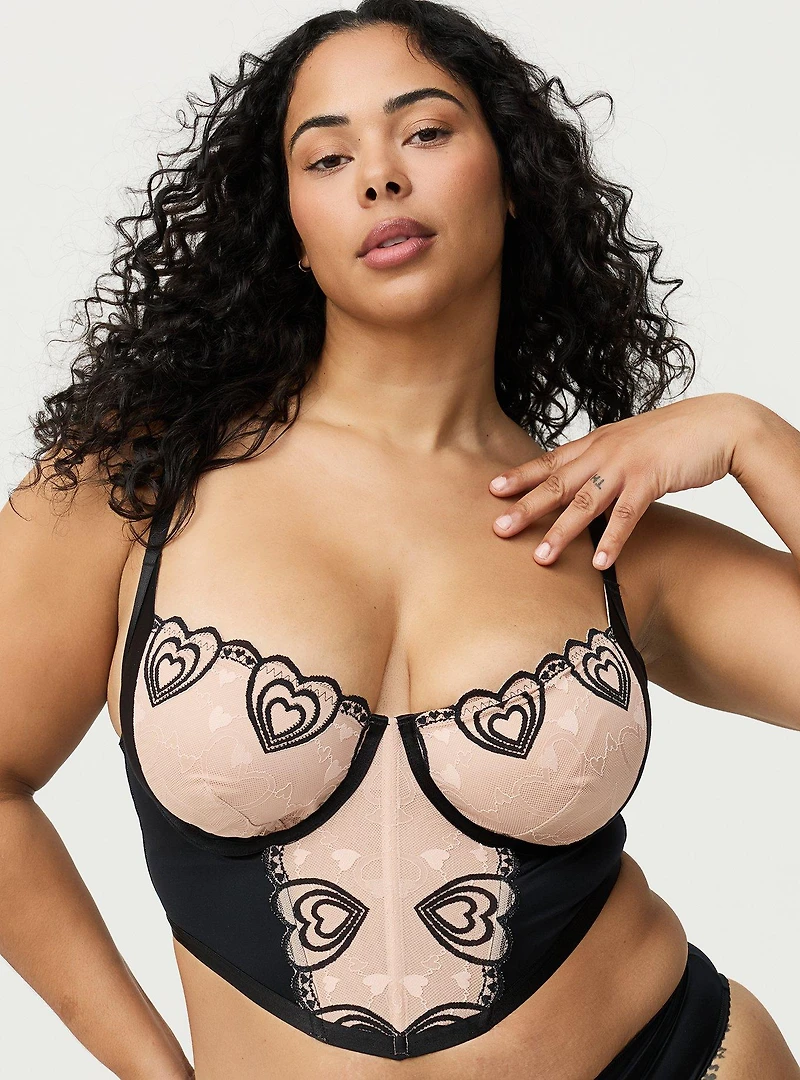 Coquette Heart Lace Bustier