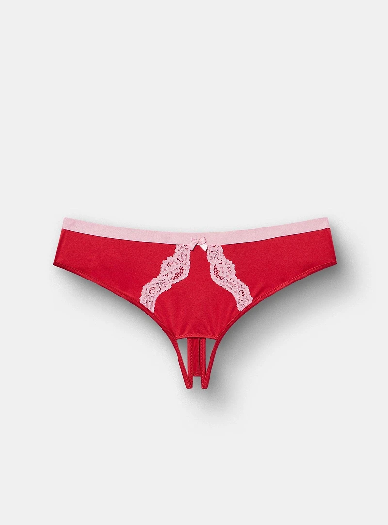Glaze Mid-Rise Open Gusset Thong