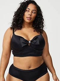 XO Plunge Push-Up Longline Bow Bra