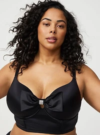 XO Plunge Push-Up Longline Bow Bra