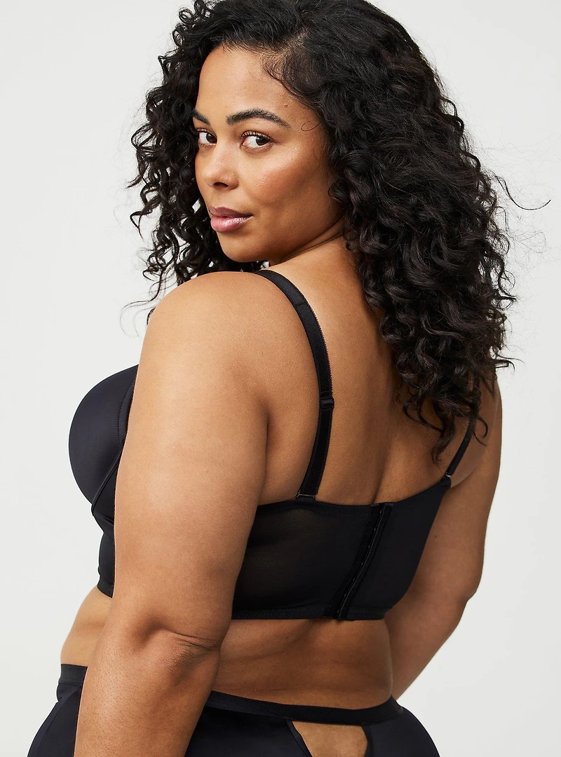 XO Plunge Push-Up Longline Bow Bra