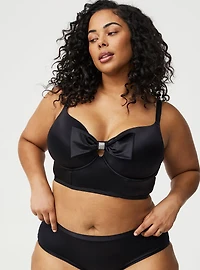 XO Plunge Push-Up Longline Bow Bra