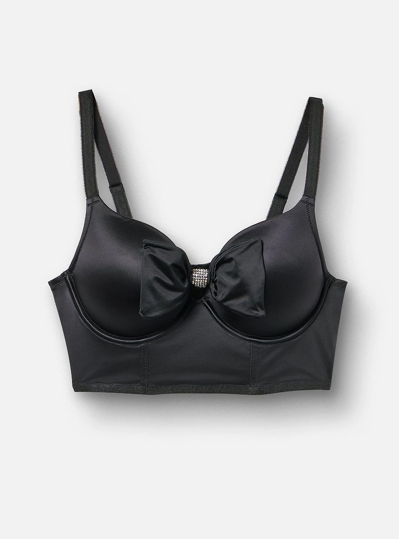 XO Plunge Push-Up Longline Bow Bra