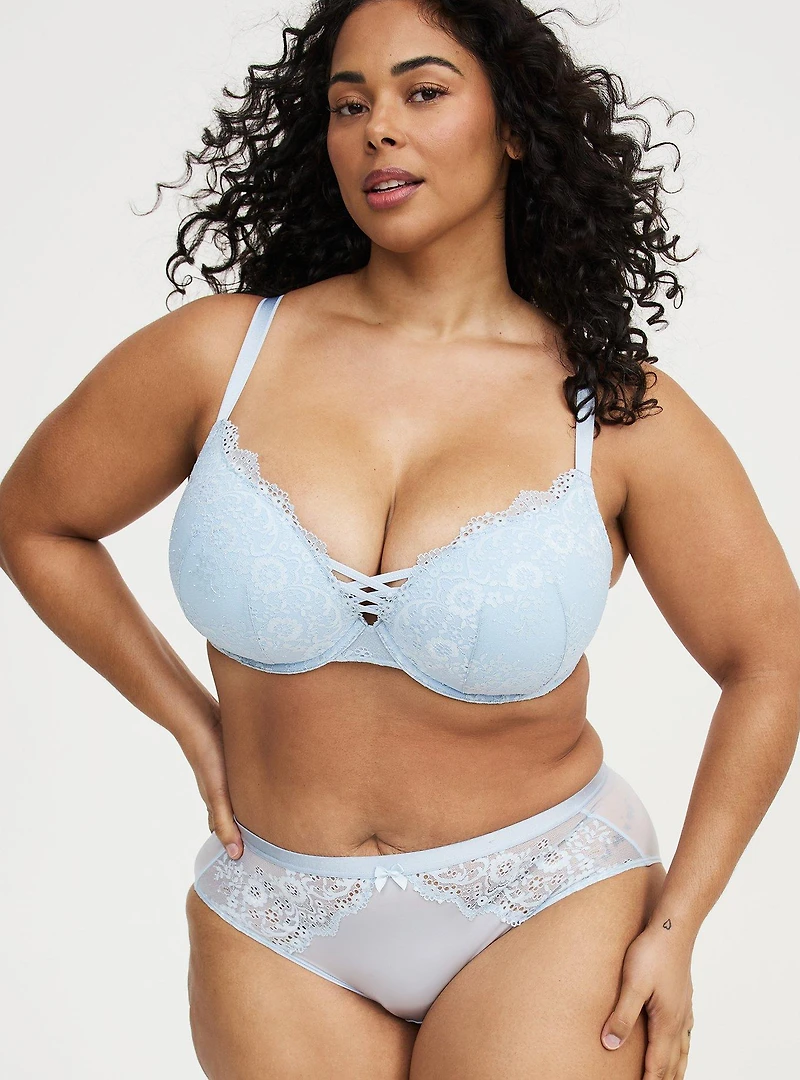 XO Plunge Push-Up Lace Bra