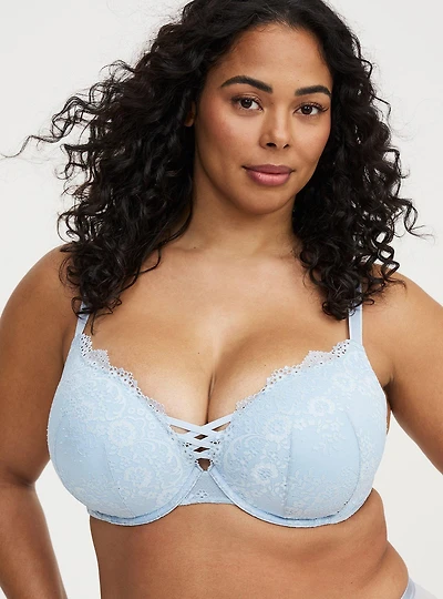 XO Plunge Push-Up Lace Bra