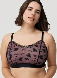 Unlined Kissy Wink Lace Sexy Scoop Bralette