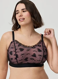 Unlined Kissy Wink Lace Sexy Scoop Bralette
