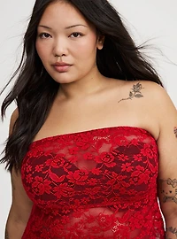 Strapless Lace Maxi Dress